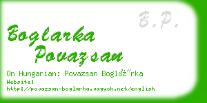 boglarka povazsan business card